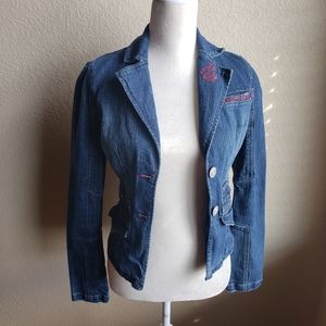 Rocawear Denim Jean Jacket Bling